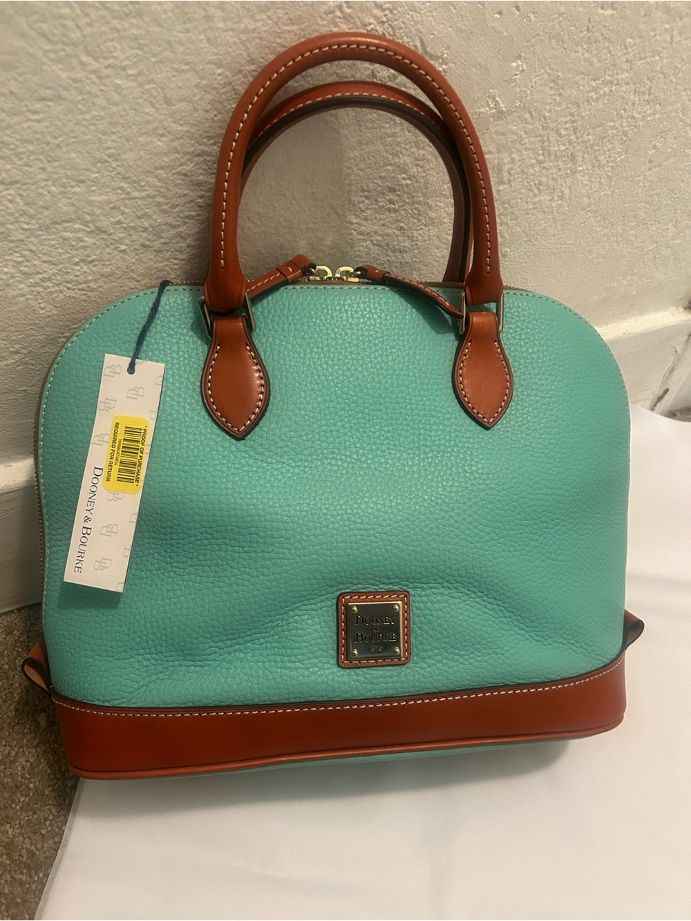 Dooney & Bourke Zip Zip Aqua Satchel